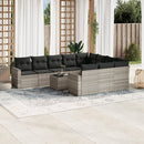 11-Delige Tuinset Met Kussens Poly Rattan