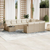 11-Delige Tuinset Met Kussens Poly Rattan