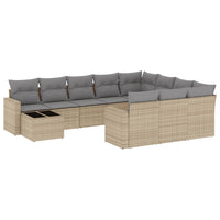 11-Delige Tuinset Met Kussens Poly Rattan