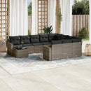 11-Delige Tuinset Met Kussens Poly Rattan