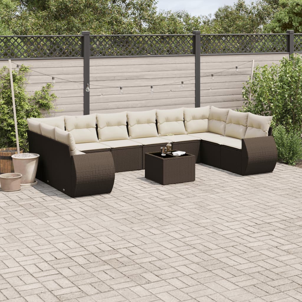 1 Tuinset Met Kussens Poly Rattan