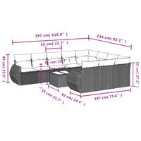 1 Tuinset Met Kussens Poly Rattan