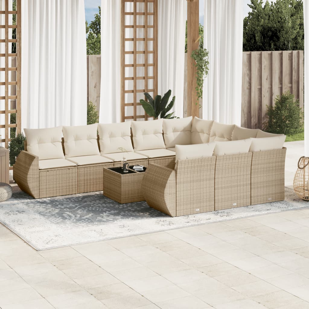 1 Tuinset Met Kussens Poly Rattan