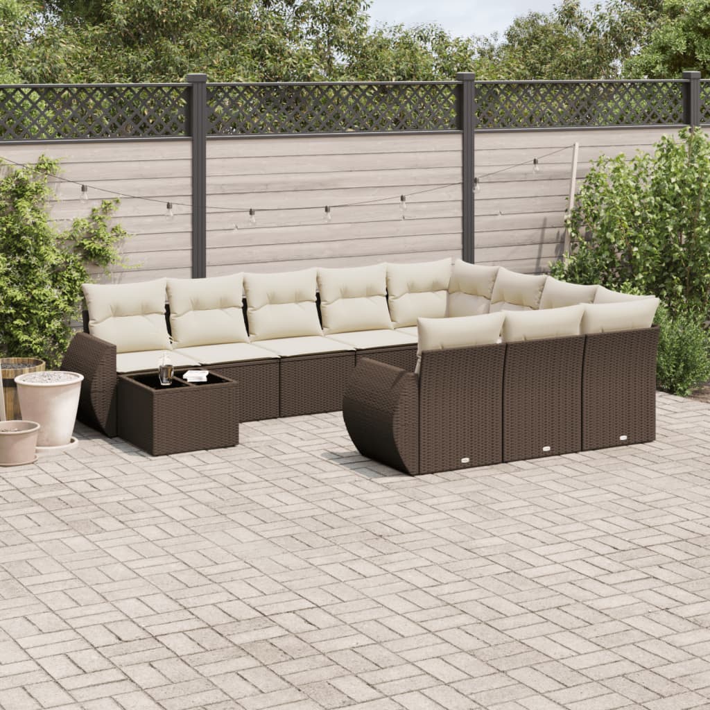1 Tuinset Met Kussens Poly Rattan