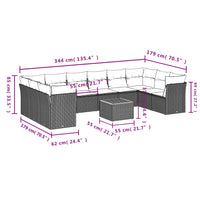 1 Tuinset Met Kussens Poly Rattan