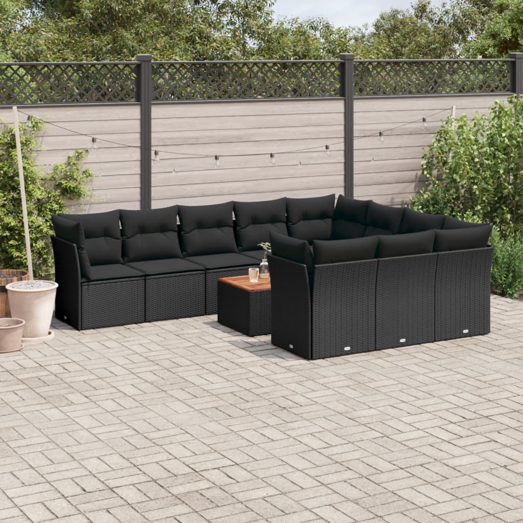 1 Tuinset Met Kussens Poly Rattan