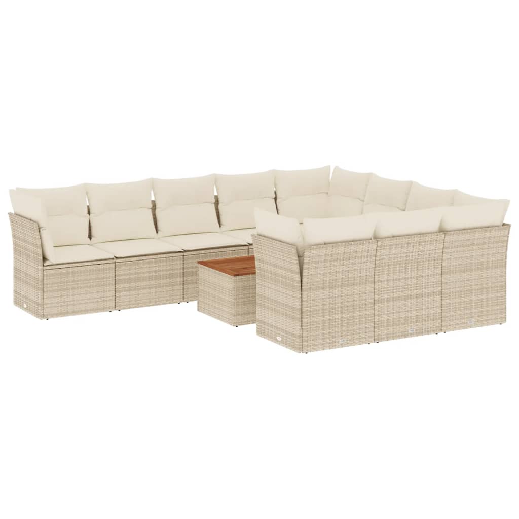 1 Tuinset Met Kussens Poly Rattan