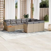 1 Tuinset Met Kussens Poly Rattan