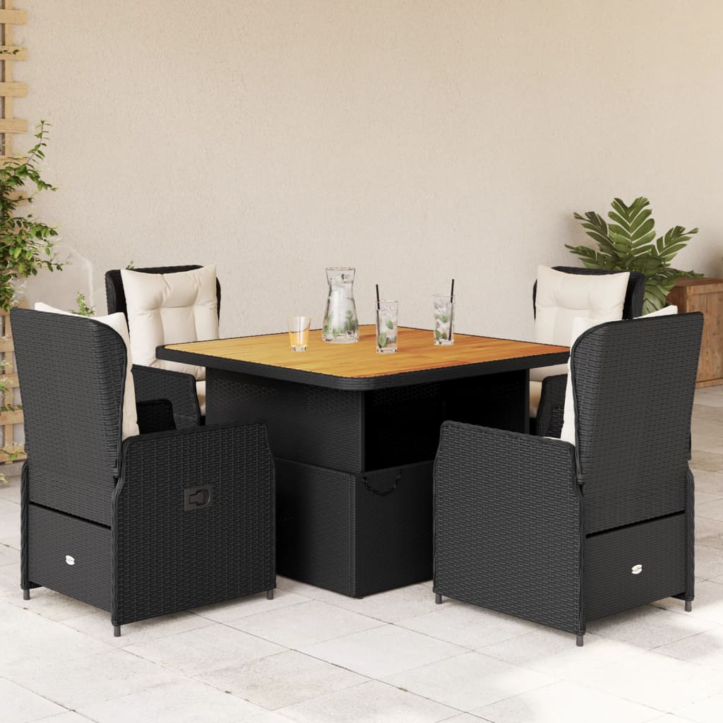 5-Delige Tuinset Met Kussens Poly Rattan