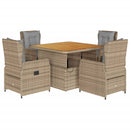5-Delige Tuinset Met Kussens Poly Rattan