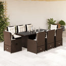 9-Delige Tuinset Met Kussens Poly Rattan