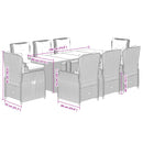 9-Delige Tuinset Met Kussens Poly Rattan