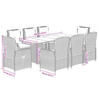 9-Delige Tuinset Met Kussens Poly Rattan