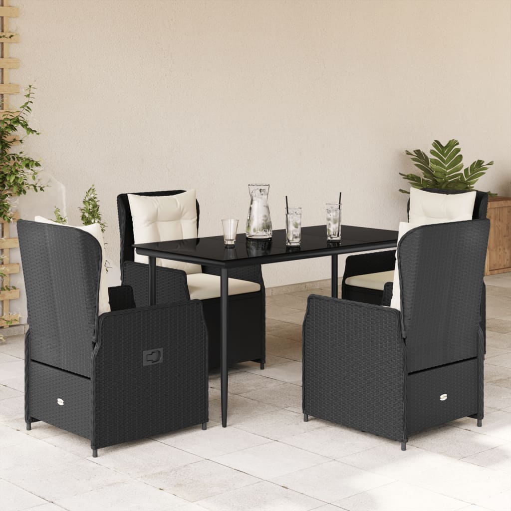 5-Delige Tuinset Met Kussens Poly Rattan