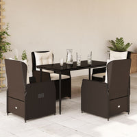 5-Delige Tuinset Met Kussens Poly Rattan