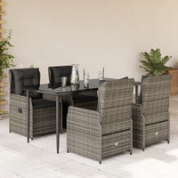 5-Delige Tuinset Met Kussens Poly Rattan