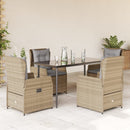 5-Delige Tuinset Met Kussens Poly Rattan