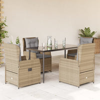 5-Delige Tuinset Met Kussens Poly Rattan