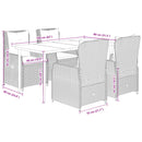 5-Delige Tuinset Met Kussens Poly Rattan