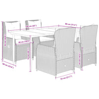 5-Delige Tuinset Met Kussens Poly Rattan