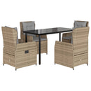 5-Delige Tuinset Met Kussens Poly Rattan