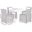 5-Delige Tuinset Met Kussens Poly Rattan