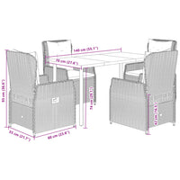 5-Delige Tuinset Met Kussens Poly Rattan