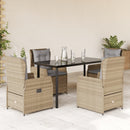5-Delige Tuinset Met Kussens Poly Rattan