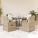 5-Delige Tuinset Met Kussens Poly Rattan