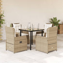 5-Delige Tuinset Met Kussens Poly Rattan