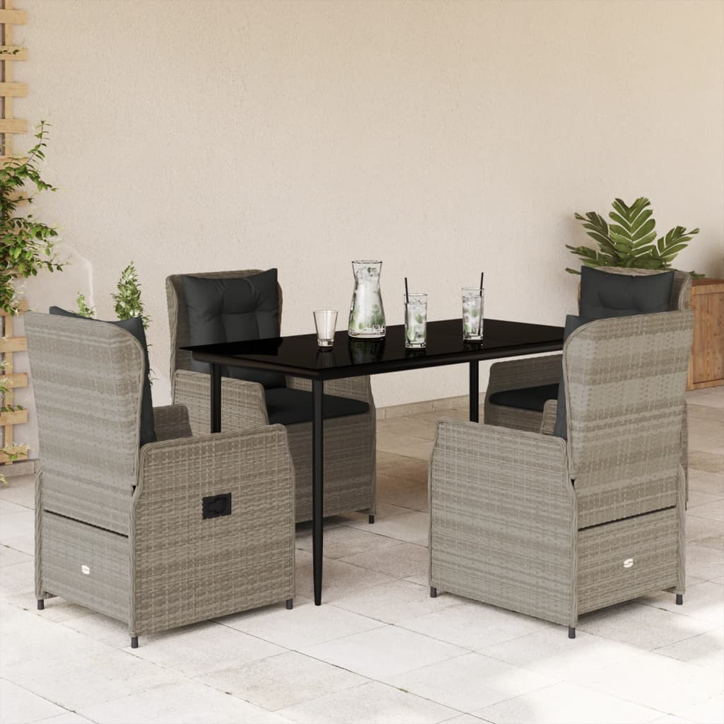 5-Delige Tuinset Met Kussens Poly Rattan