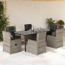 5-Delige Tuinset Met Kussens Poly Rattan