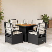 3-Delige Tuinset Met Kussens Poly Rattan