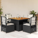 3-Delige Tuinset Met Kussens Poly Rattan