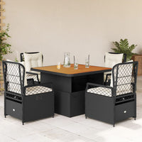 3-Delige Tuinset Met Kussens Poly Rattan
