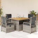 3-Delige Tuinset Met Kussens Poly Rattan