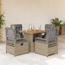 3-Delige Tuinset Met Kussens Poly Rattan