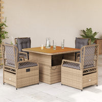 3-Delige Tuinset Met Kussens Poly Rattan