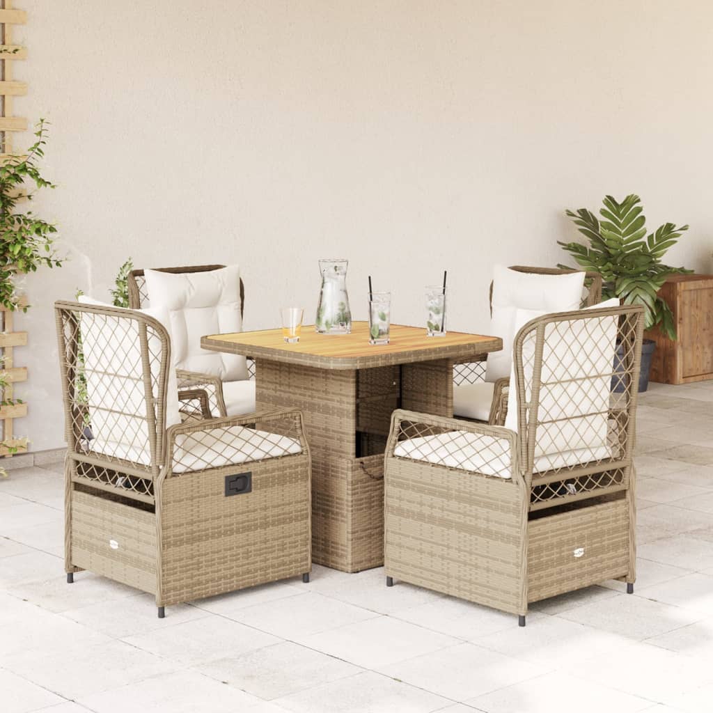 3-Delige Tuinset Met Kussens Poly Rattan