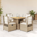 3-Delige Tuinset Met Kussens Poly Rattan
