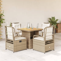 3-Delige Tuinset Met Kussens Poly Rattan