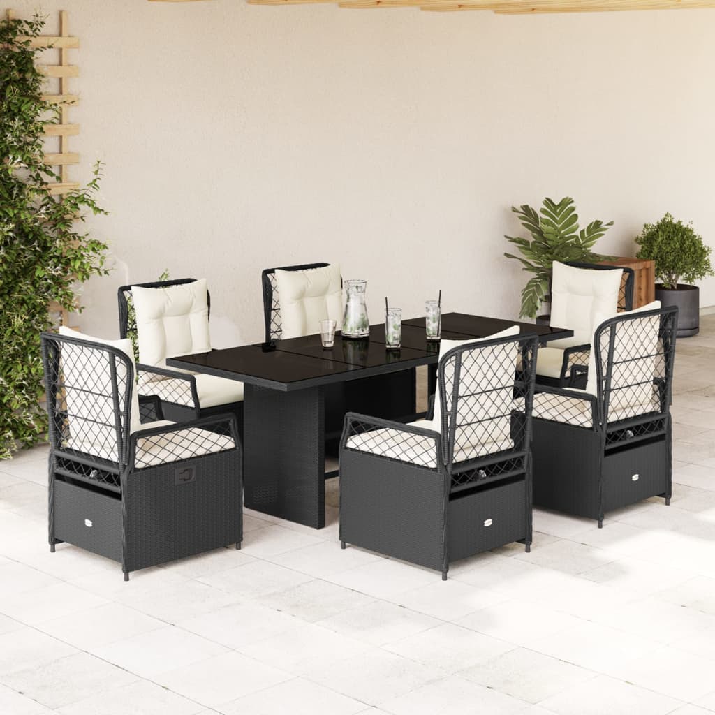 7-Delige Tuinset Met Kussens Poly Rattan