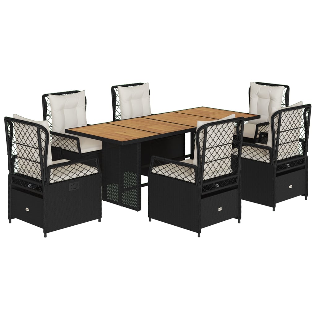 7-Delige Tuinset Met Kussens Poly Rattan