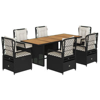 7-Delige Tuinset Met Kussens Poly Rattan