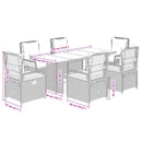 7-Delige Tuinset Met Kussens Poly Rattan
