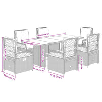 7-Delige Tuinset Met Kussens Poly Rattan