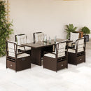 7-Delige Tuinset Met Kussens Poly Rattan