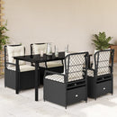 5-Delige Tuinset Met Kussens Poly Rattan