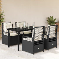 5-Delige Tuinset Met Kussens Poly Rattan