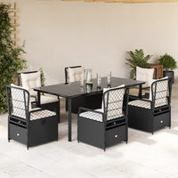 5-Delige Tuinset Met Kussens Poly Rattan
